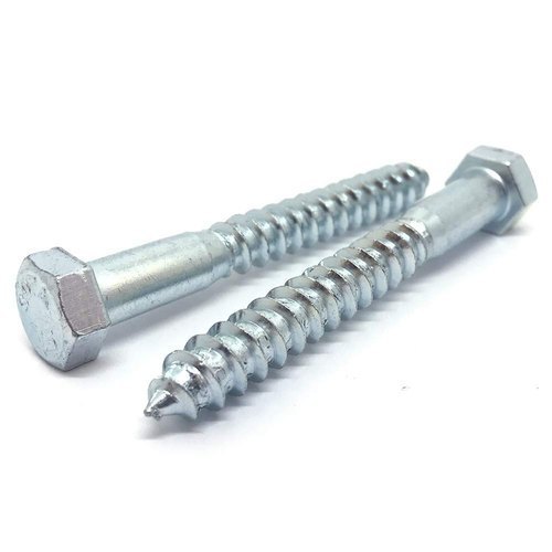 KEC MS Zinc Plated Hexagon Head Coach Screw ( Lug Screws ), Size: 6MM -8MM-10MM-12MM-16MM