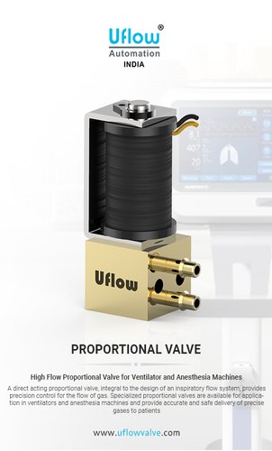 High Flow Proportional Valve for Ventilator and Anesthesia Machines
