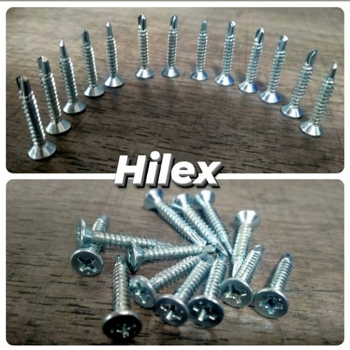 Zinc Plated Hilex Carbon Steel Screws, For Hardware Fitting, Size: 3.9 X 13 Mm