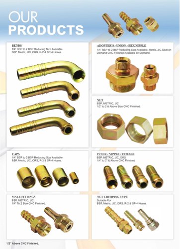 Brass 1/2 inch hydraulic fittings, For Gas Pipe