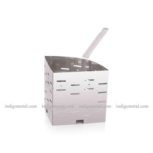 Open Top Silver Pasta Basket - Stainless Steel for Kitchen, Size: 28x21.5x22.4cm