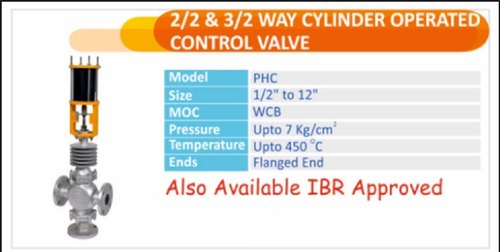AIRMAX Stainless Steel Cylinder Operated Automatic Control Valve, For Industrial, Valve Size: 12 Maximum