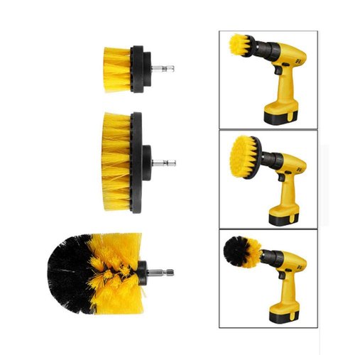 3 Pack Drill Brush Attachment Set, Scrubber Drill Brush Electric Power Round Cleaning Tool