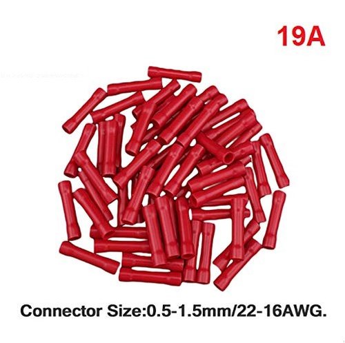 Insulated Straight Wire Butt Connector Electrical Crimp Terminals (PVC)