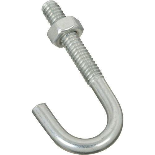 Square And Round Mild Steel J Hook Bolt, Size: M6 To M20