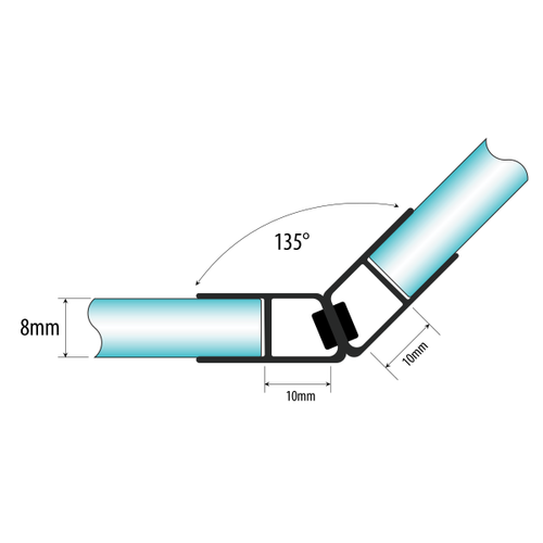 PVC Transparent Klove Magnetic Seal 135 Degree, For Glass Doors, Size: 2.2mtr & 2.5mtr