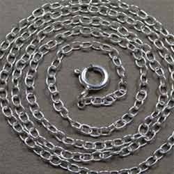 Sterling Enterprises 925 Silver Oval Link Chain-45 Cms