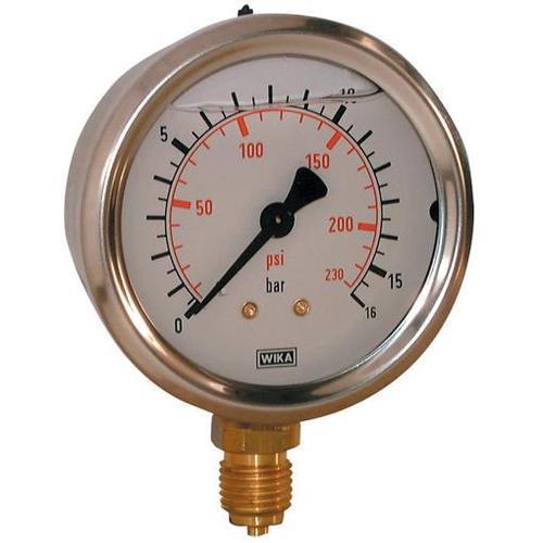 WIKA Stainless Steel White Liquid Filled Pressure Gauge