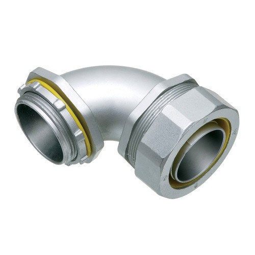 Liquid Tight Flexible Metal Conduit (LFMC) Silver 90 Degree Zinc Die Cast Insulated Connector