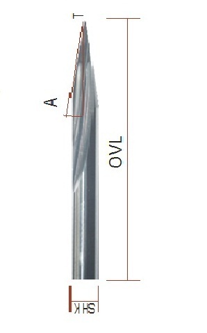 Long Cel Two Straight Flute Flat Bottom Engraving Bits