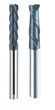 Long Shk Two Spiral or Four Spiral Flute End Mills