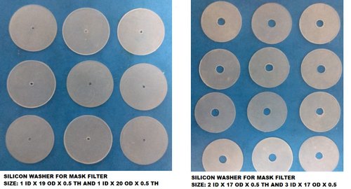 Round SILICON RUBBER WASHER FOR MASK FILTER, Size: 20 Od X 0.5 Thick