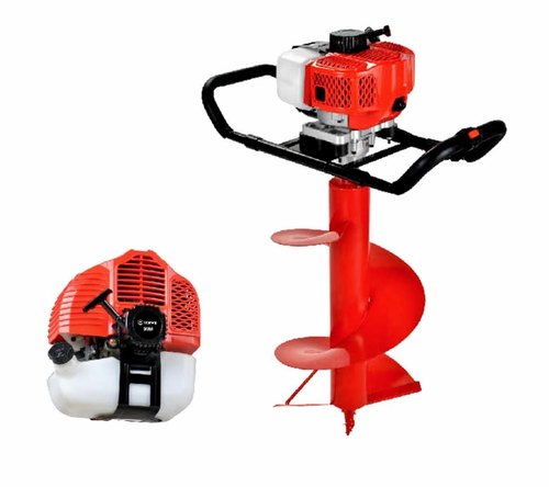 Mecstroke Heavy Duty 82CC Petrol Earth Auger with Stand Trolley