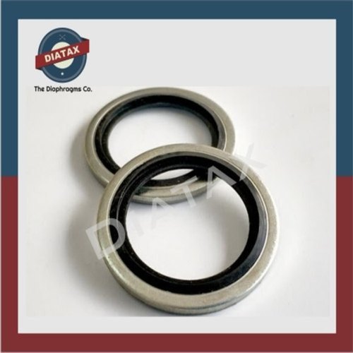 Diatax Black Golden Metal Bonded Dowty Rubber Seal, For Industrial, Round