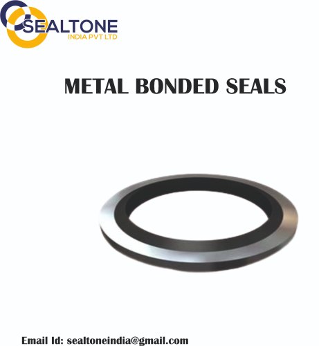Metal, Rubber Black Metal Bonded Seal, For Industrial