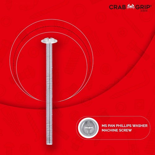 Mild Steel Pan Phillips Washer Machine Screw, For Hardware Fitting, Size: 12 Mm