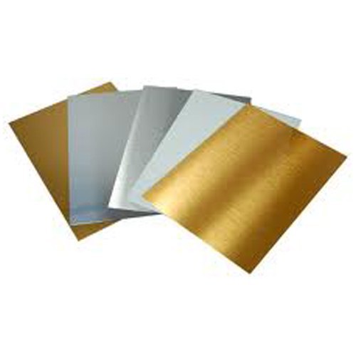 Rectangular Aluminium Metal Sheet Mirror- Gold/Silver