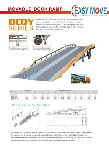 Easy Move Dock Leveler Mobile Loading Yard Ramp, Capacity: 6-10 Ton