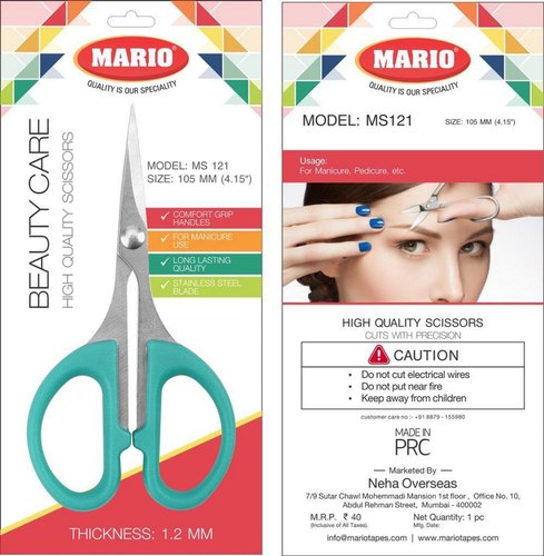 Plastic MS 121 Mario Household Scissor, Size: 105mm