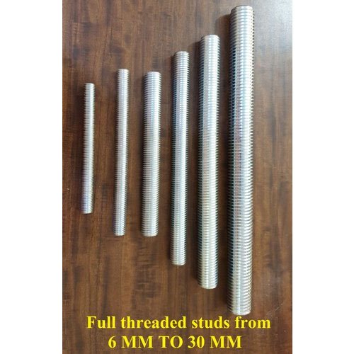 Zinc Plated Galvanized MS Full Threaded Stud, Round, Size: 8 To 36 Mm