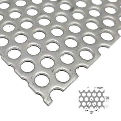 Indomesh Round Cold Rolled Straggered Perforated Sheet, For Construction, Size: 8 X 4 Feet