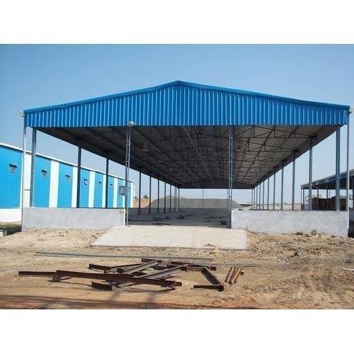 10 M Mild Steel Prefabricated Industrial Tin Shed