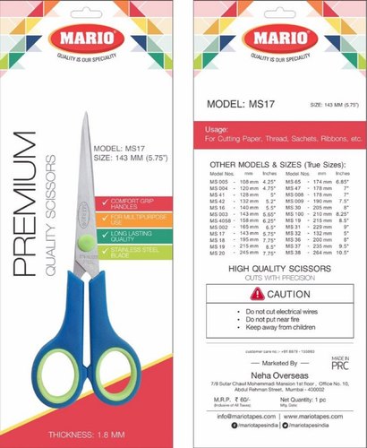 Plastic MS17 Mario Cutting Scissor, Model Name/Number: Ms 17, Size: 168mm