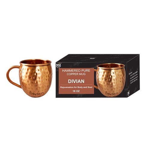 Divian Hammered Copper Mug, 4 Set