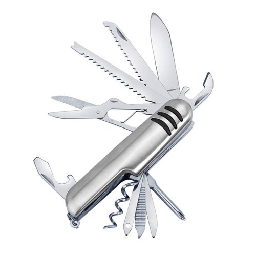 Multi Function Stainless Steel Swiss Knife Set 11 in 1 for Travelling and Camping