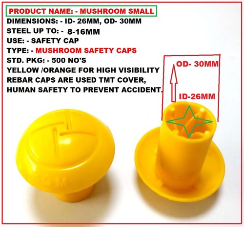 Pp Rebar Mushroom Safety Caps, Head Type: Round, Standard