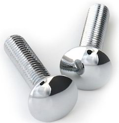Silver Mild Steel Mushroom Head Bolts, Size: Standardized