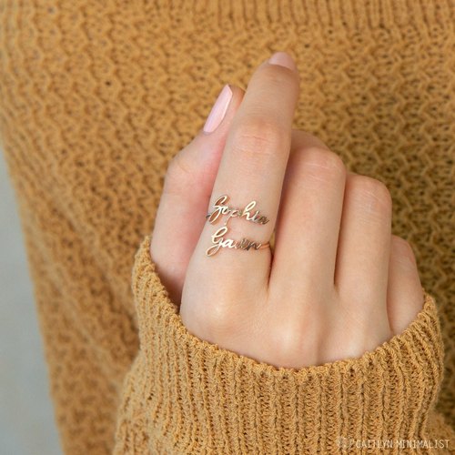 Handmade Female Sterling Silver Finger Ring Name Ring