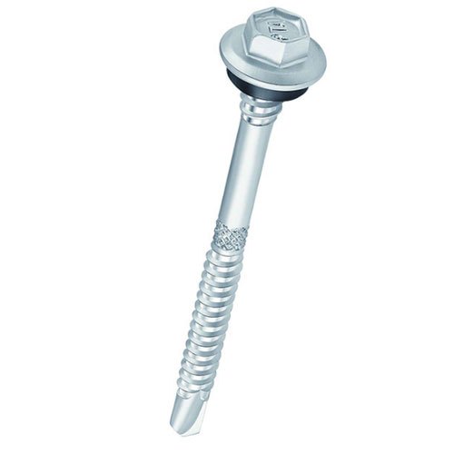 Stainless Steel Polished Non Corrosive Ruspert Coated Self Drilling Screw, For Roofing