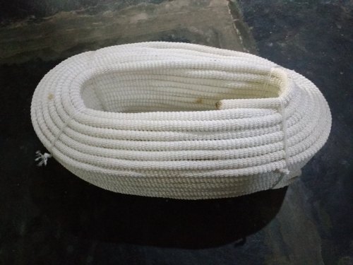 White INTERLOCK WOVEN Nylon Pull Cord Rope, For Industrial, Length: 50-100 m/reel