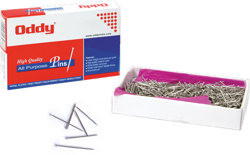 Oddy T-Shaped Pins & All-Pins, Packaging Size: 45 Gm (net), 80 Gm (gross), Packaging Type: Dibbi