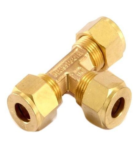 Straight Threaded Brass Olive Male Tee Assembly 1/8 - 1