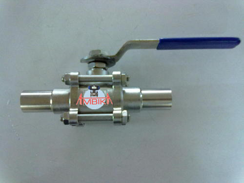 Ambika Medium Pressure Stainless Steel Weld Ball Valve, For Industrial