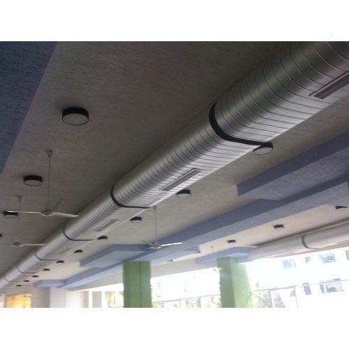 RAAJ Airtech Galvanized Iron Spiral Flat Oval Duct for HVAC Ducting, Capacity: 25000 Sqft Per Day