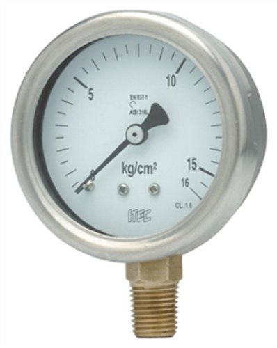 2.5 Inch / 63 MM ITEC SS Case Brass Pressure Gauge P902, 0 To 25 Bar (0 To 400 PSI)
