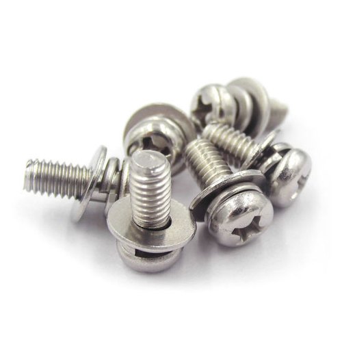Round Silver Pan Combination and Washer Machine Screw