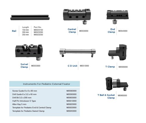 Pediatric Rail Systems, Model Name/Number: MI3223150, Size/Dimension: Various