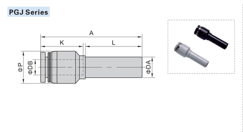 Plug In Reducer for Pneumatic Connections, Size: Id 10mm, 6mm