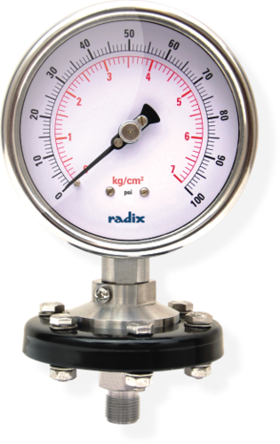 Radix Economy Sealed Pressure Gauge ( Tension Cup Flange)