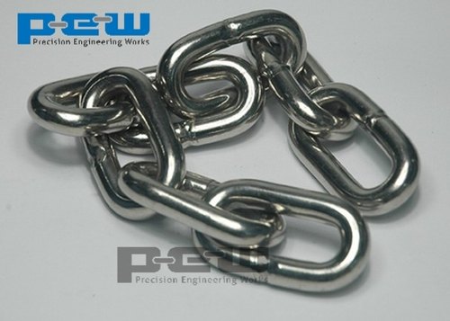 SS304 STEEL CHAIN, Size: 1.5mm To 14mm Rod Thickness