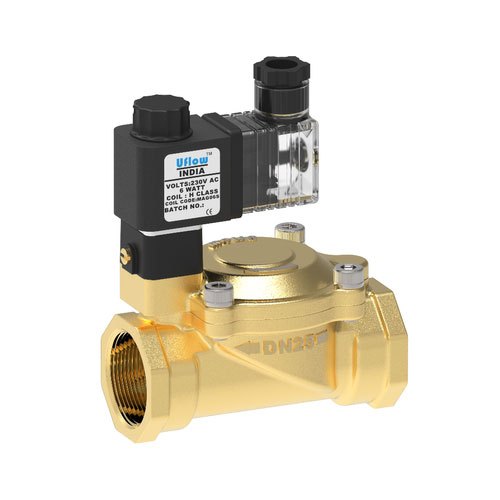 Uflow SS, Forged Brass Pilot Operated Diaphragm Type Solenoid Valve, Model Name/Number: DN-25