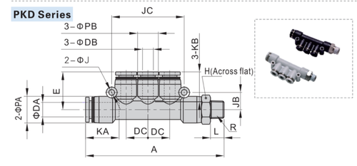 Male Reducer Triple, 10 Bar