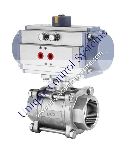 Pneumatic 3 Pc Design Floating Ball Valve