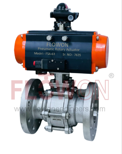 150# And 300 Water Pneumatic Actuator Ball Valve, Model Name/Number: FNV-ABLF-50, Size: 15 mm To 200 mm