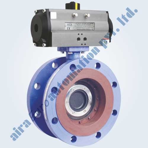 Pneumatic Double Eccentric Off Set Disc Double Flange Butterfly Valve