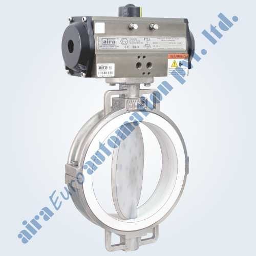 Pneumatic FEP / PFA Lined Butterfly Valve